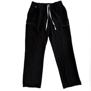 Figs Women’s Size M High Waisted Zamora Cargo Pants Black Drawstring W19SW2015